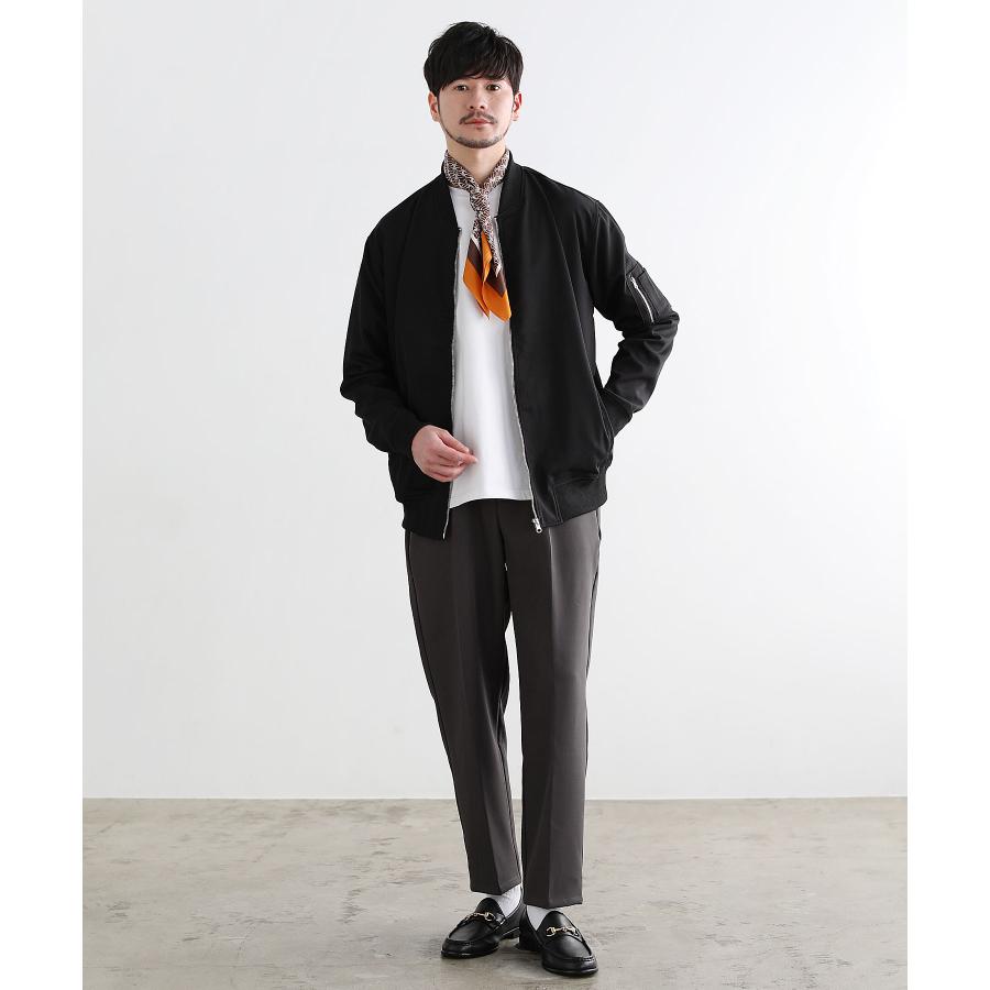 袖シャーリングオーバーサイズMA1 ブラック　カーキー　2点セット　ブルゾン THE CASUAL｜ビッグシルエット袖シャーリングアーバンMA-1ジャケット