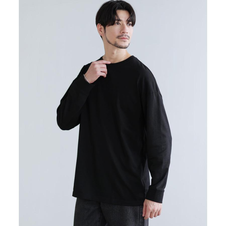 PUTUMAYO 長袖 カットソー 黒 SPU（スプ） カットソー Tシャツ メンズ 冬 春 長袖 ポリエステル 綿