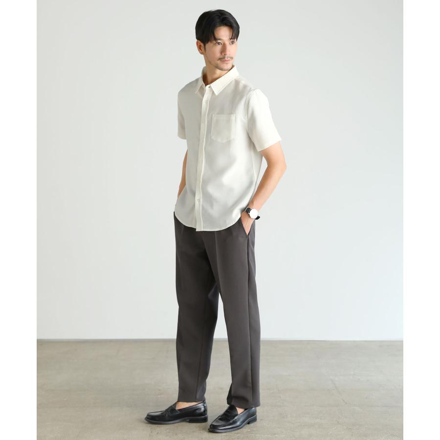 希少 EddieBauer 2タック センタープレス リネン100% スラックス エバークリース2タックセンタープレスワイドフレアスラックス