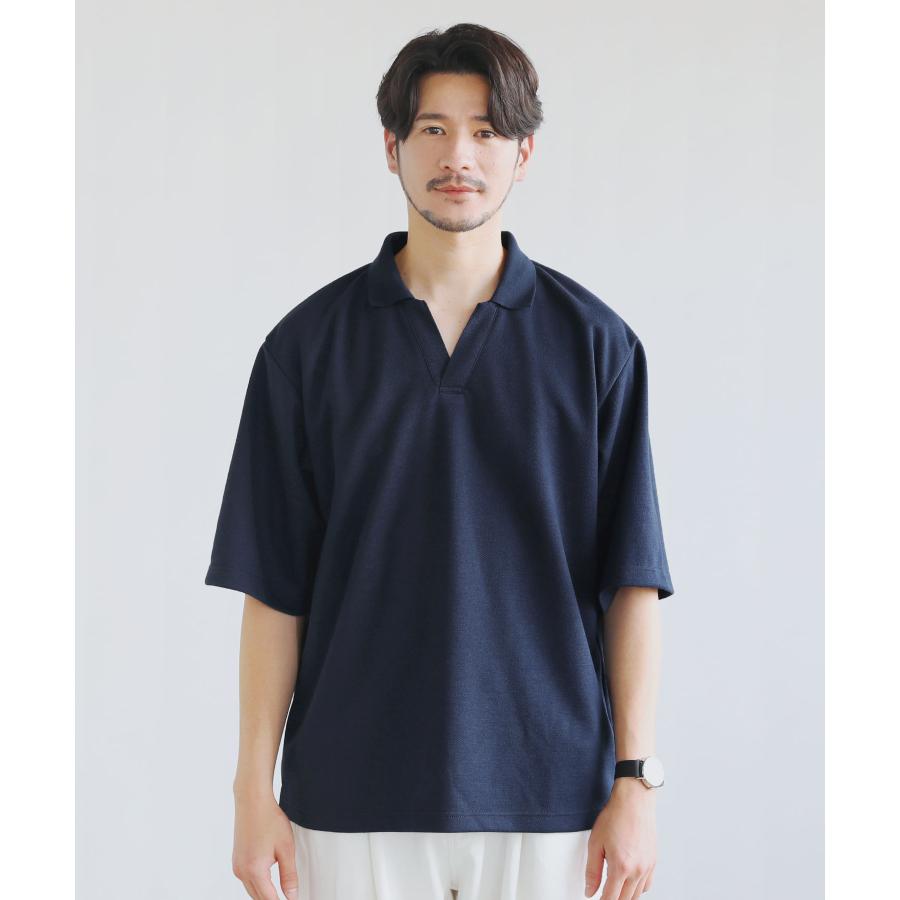 SPU（スプ） ポロシャツ トップス メンズ 夏 半袖 5分袖 スキッパー