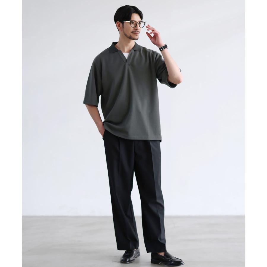 SPU（スプ） ポロシャツ トップス メンズ 夏 半袖 5分袖 スキッパー
