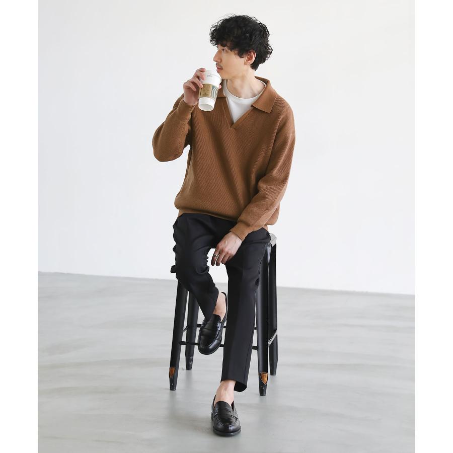 ニット スキッパーニット メンズ 長袖 ウォッシャブル 開襟 伸縮 ニット スキッパーニット メンズ 長袖 ウォッシャブル 開襟 伸縮