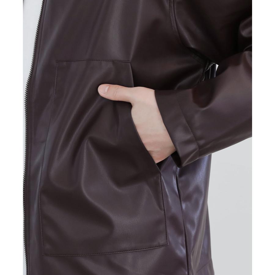 SPU（スプ） フェイクレザーブルゾン ジャケット メンズ 長袖 PUレザー