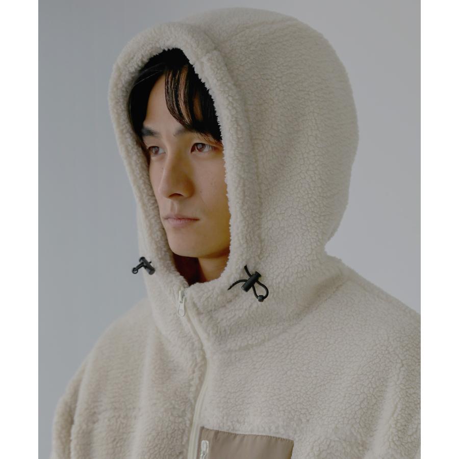 ボアジャケット ボアブルゾン メンズ 秋 冬 ブルゾン フード 裏地付き