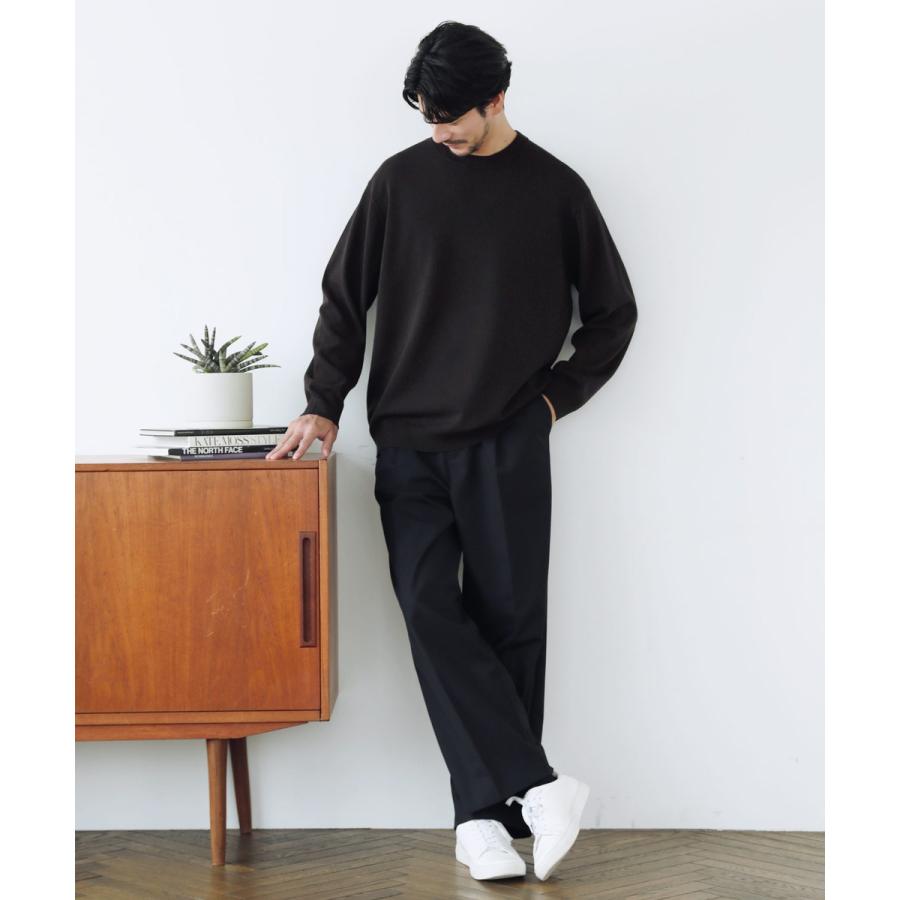 SPU（スプ） ニット メンズ 秋 冬 春 クルーネック 長袖 シルク混 吸湿