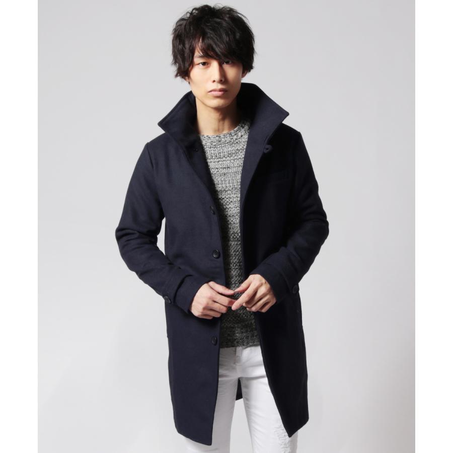 ロングコート ウールメルトン コート メンズ ビジネスコート ブランド