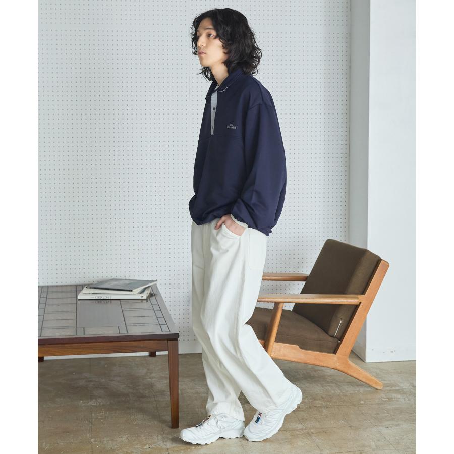 スウェット トレーナー メンズ 長袖 ハーフボタン ゆったり 2way