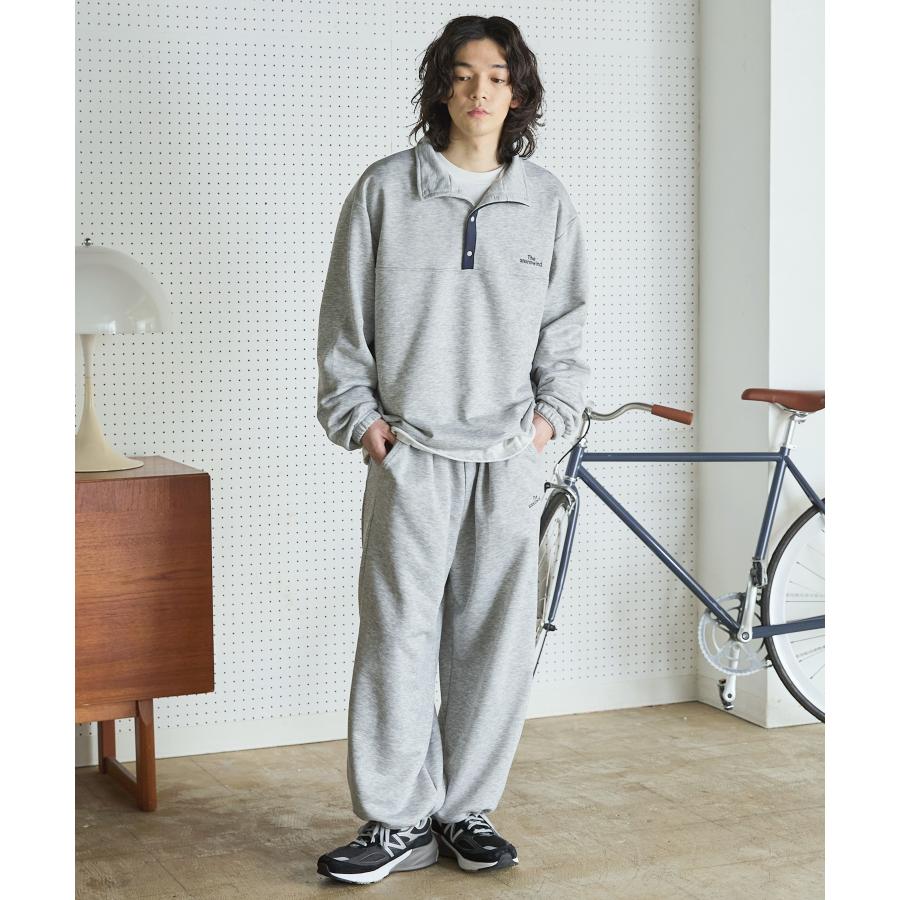 スウェット トレーナー メンズ 長袖 ハーフボタン ゆったり 2way