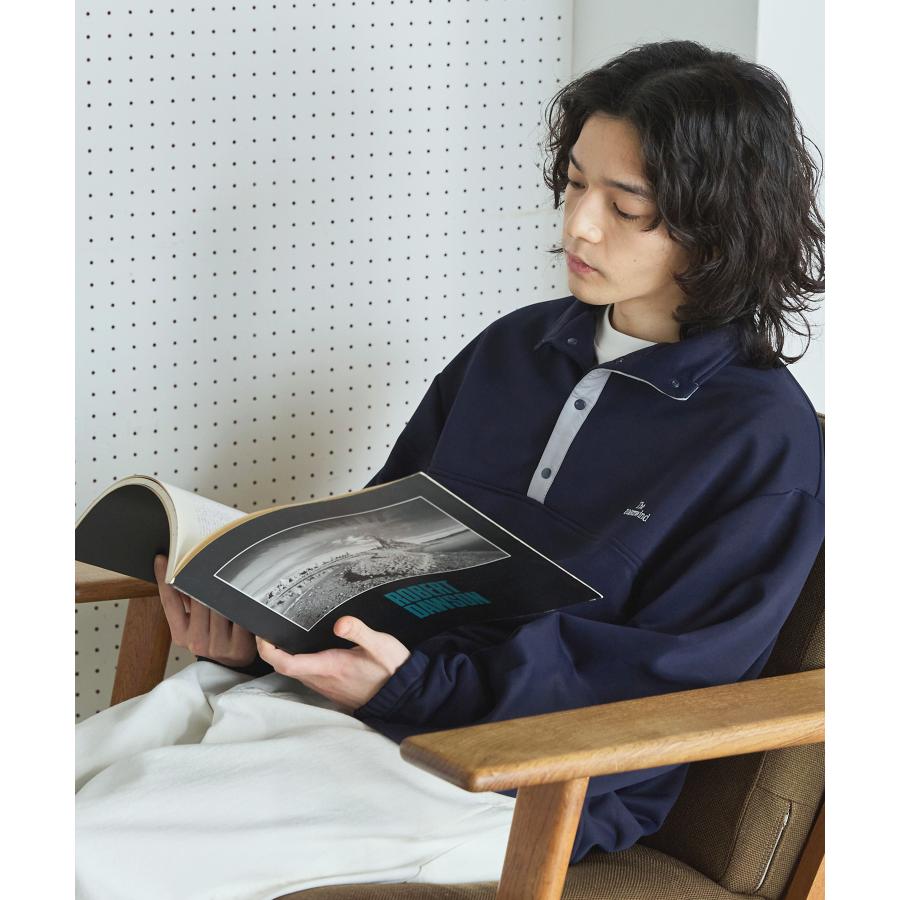 スウェット トレーナー メンズ 長袖 ハーフボタン ゆったり 2way