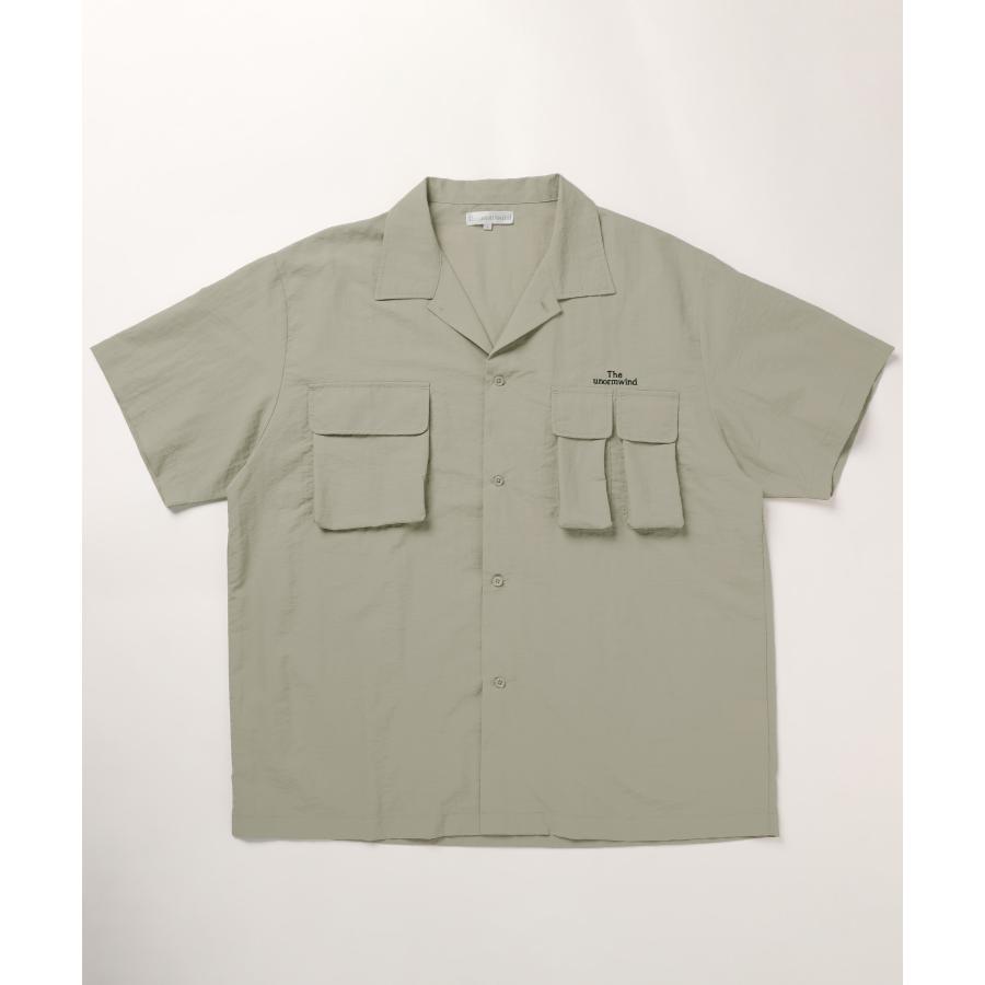 The unormwind シャツ メンズ 夏 夏服 半袖 無地 ナイロン オープン