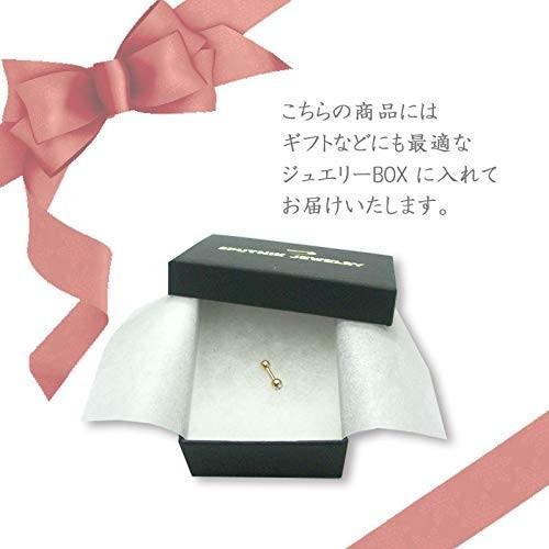 18K 16G ダイヤモンド 3mm ホワイトゴールド バーベル ストレート ボディピアスの画像