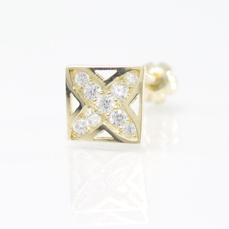 ゴールド ピアス 20G スクエア クロス ネジ バーベル ボディピアス