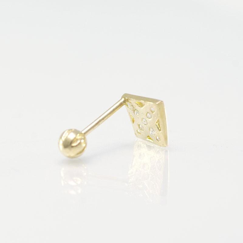 ゴールド ピアス 20G スクエア クロス ネジ バーベル ボディピアス