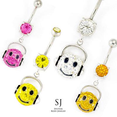 アレルギーフリー Smiley ニコちゃん スマイル へそ ピアス 14g ボディピアス 金属アレルギー対応 Afb Smily Sputnik Jewelry 通販 Yahoo ショッピング