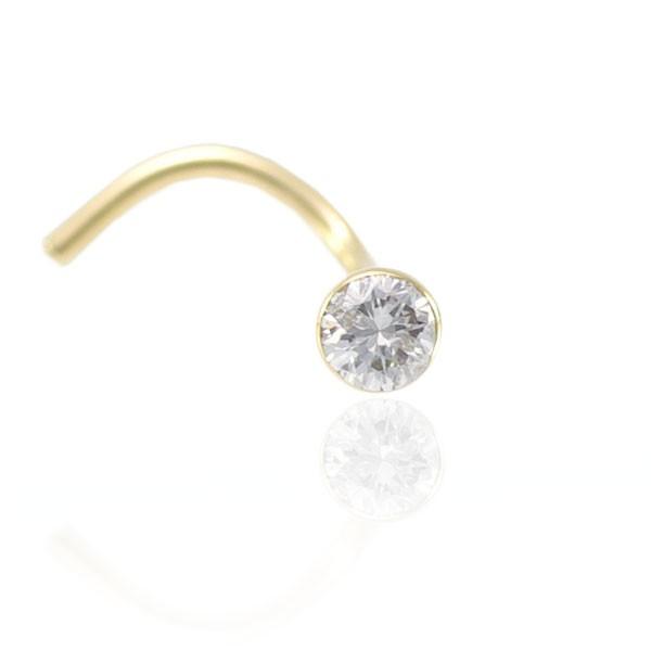 K18 ダイヤモンド 2.5mm 0.05ct ベゼルセット 埋め込み 18金 カーブ 鼻ピアス｜sputnik-jewelry｜05