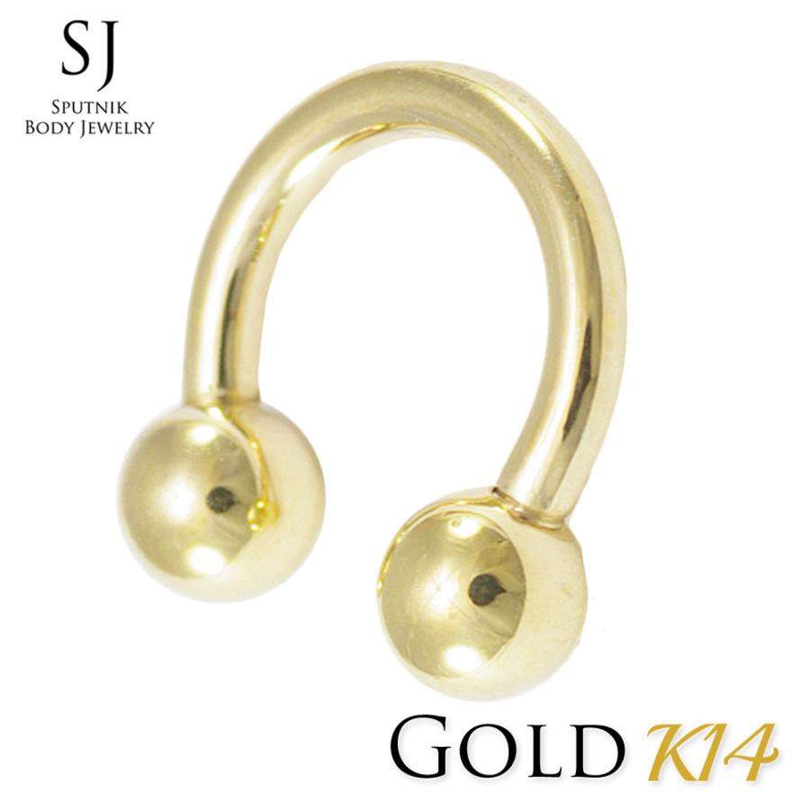 14金 サーキュラー バーベル 16G 6mm ボディピアス : SPUTNIK