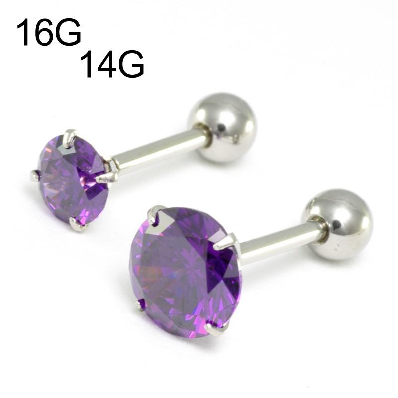 立爪ジュエル 5mm バーベル 16G 14G 6mm 8mm ボディピアス ストレート