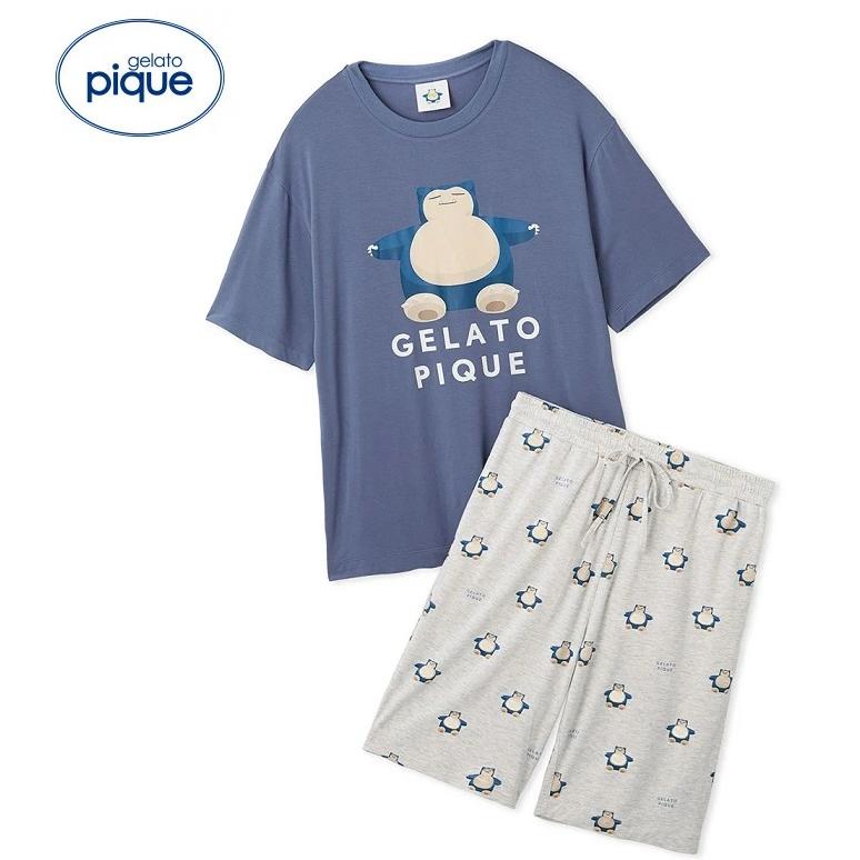 ジェラートピケ カビゴン メンズ M 接触冷感 Tシャツ＆ハーフパンツセット