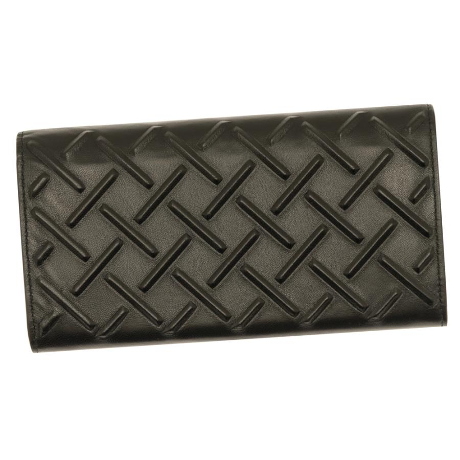 ボッテガヴェネタ 財布 二つ折り長財布 ブラック ナッパレザー メンズ