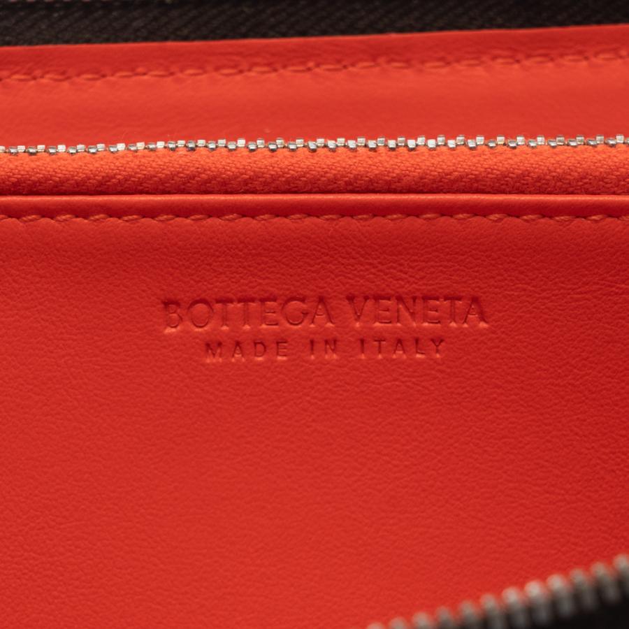 ボッテガヴェネタ 財布 長財布 ファスナー ダークブラウン/レッド