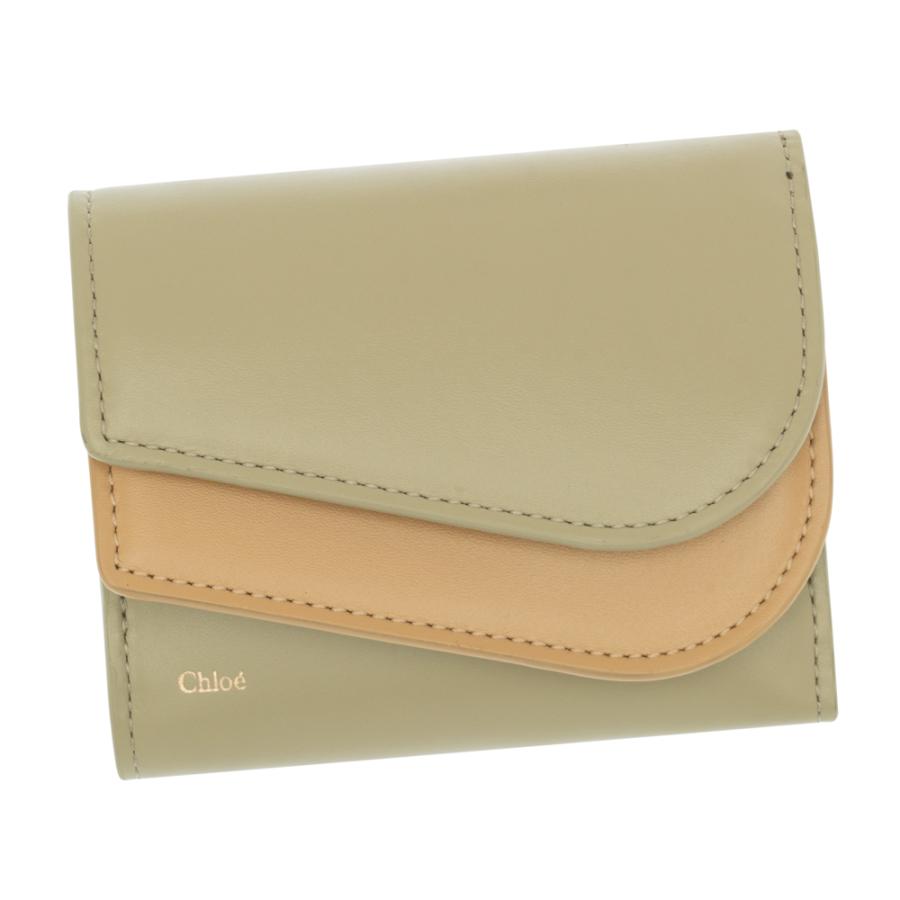 クロエ Chloe 折財布 3つ折り 小銭入れつき ライトグリーン系 KIKI
