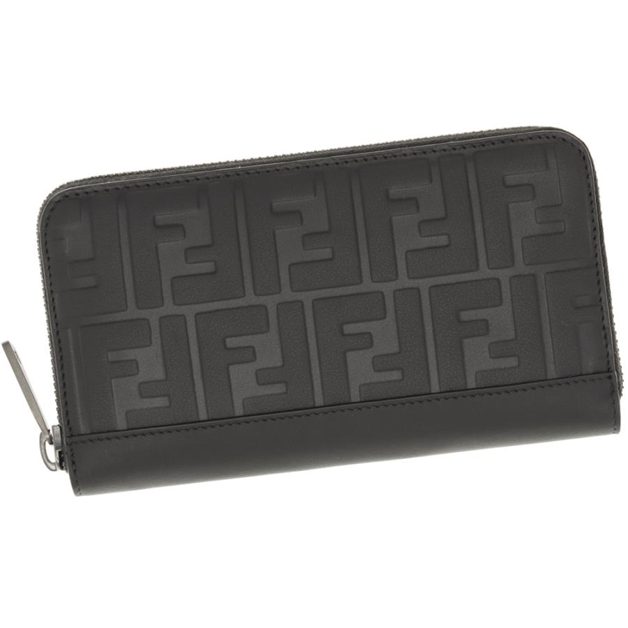 フェンディ 財布 長財布 ラウンドファスナー FENDI ズッカ柄 エンボス