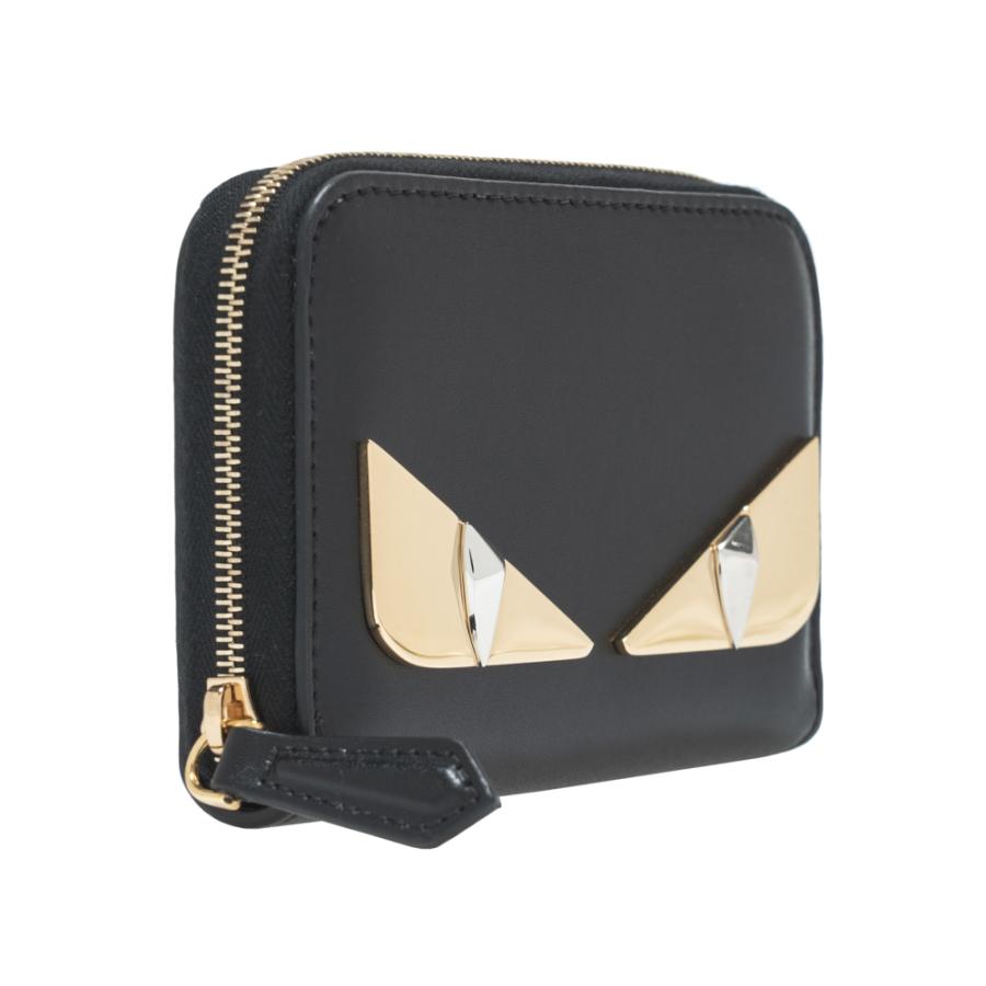 国内初の直営店 フェンディ Fendi 財布 メンズ レディース ゴールド レザー ブラック 折り財布 Www Qiraatafrican Com