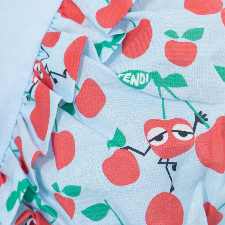 フェンディ FENDI Tシャツ ワンピース キッズ コットン ライトブルー