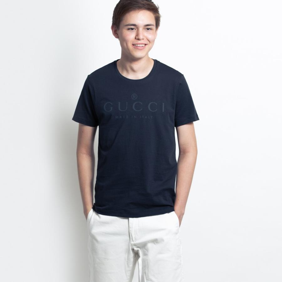 グッチ Tシャツ GUCCI XS/S ロゴ ネイビー レディース メンズ 441685 