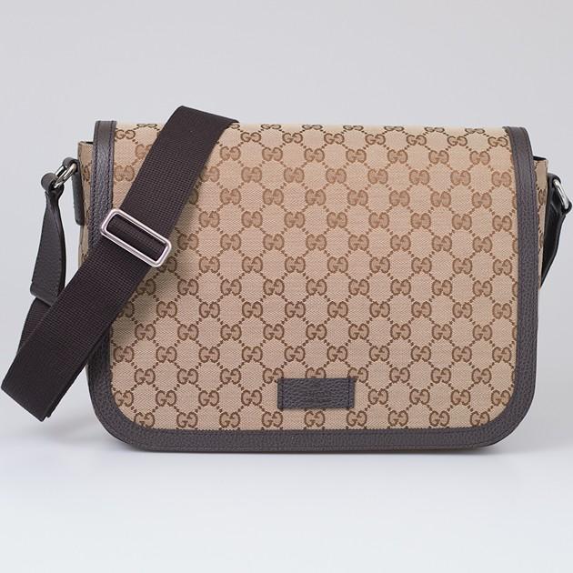 グッチ バッグ メンズ Gucci ショルダーバッグ ダークブラウン Ky9kn 96 Ggキャンバス レザー メッセンジャーバッグ Gucci ky9kn96 Zokzok 通販 Yahoo ショッピング