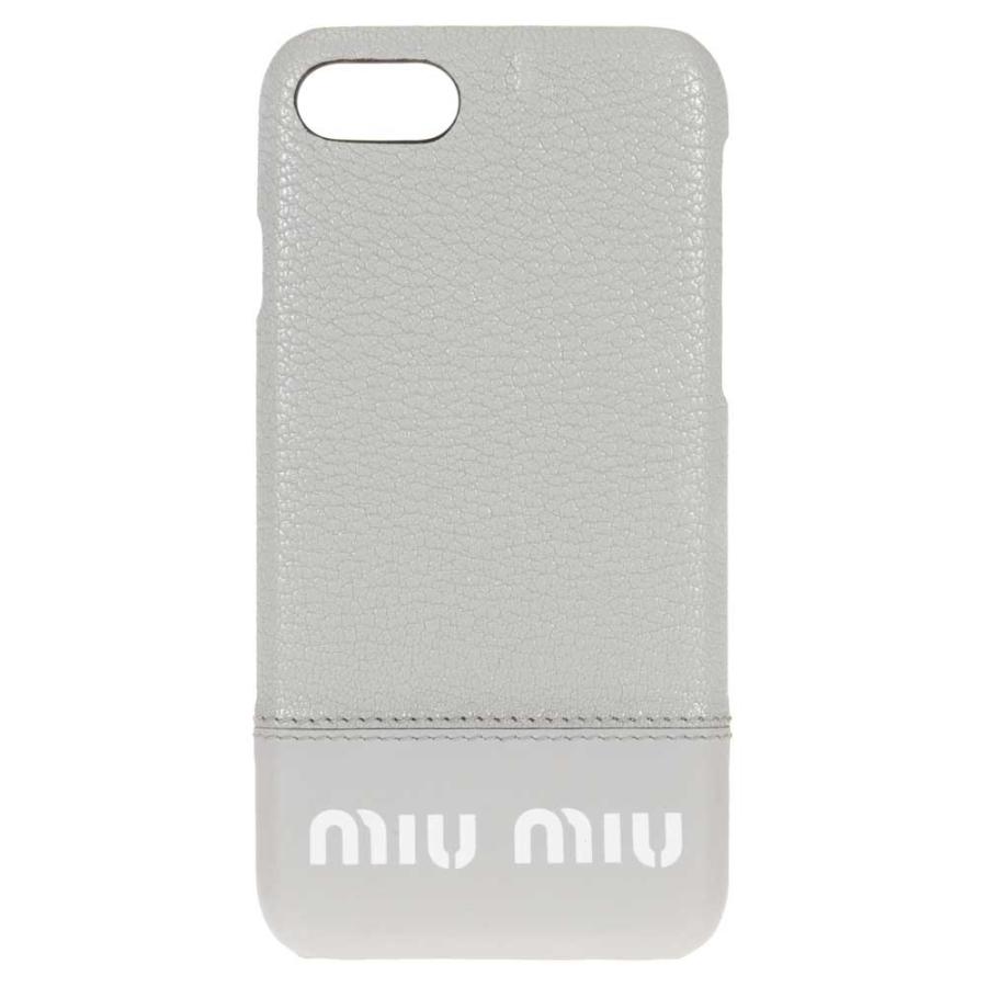 ミュウミュウ miumiu スマホケース I-PHONE アイフォンケース 7/8 iphone7,8 マドラス ライトグレー スマホ 革 レザー  5ZH035 2BU4 F073X MADRAS CITY :miumiu-5zh035-2bu4-f073x:ZOKZOK - 通販 -