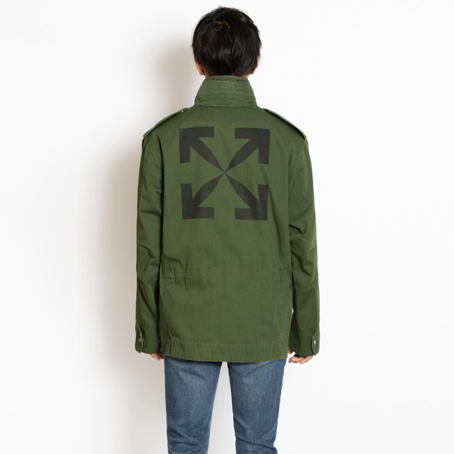 オフホワイト off-white ジャケット フード付き カーキ メンズ