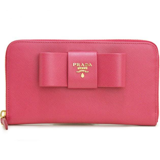 PRADA プラダ 長財布 ピンク リボン - 長財布