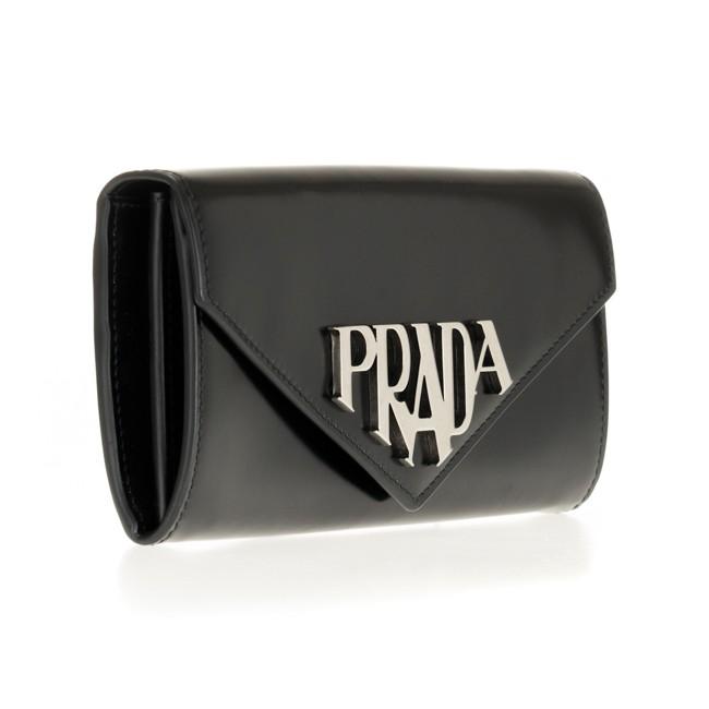 プラダ 財布 PRADA 二つ折り長財布 レディース ブラック 1MH037 ZO6