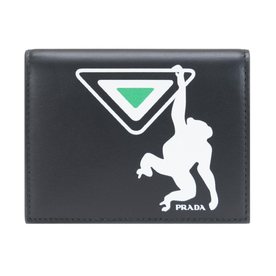 プラダ 財布 二つ折り財布 メンズ ブラック PRADA 1MV204 2CC7 F070E