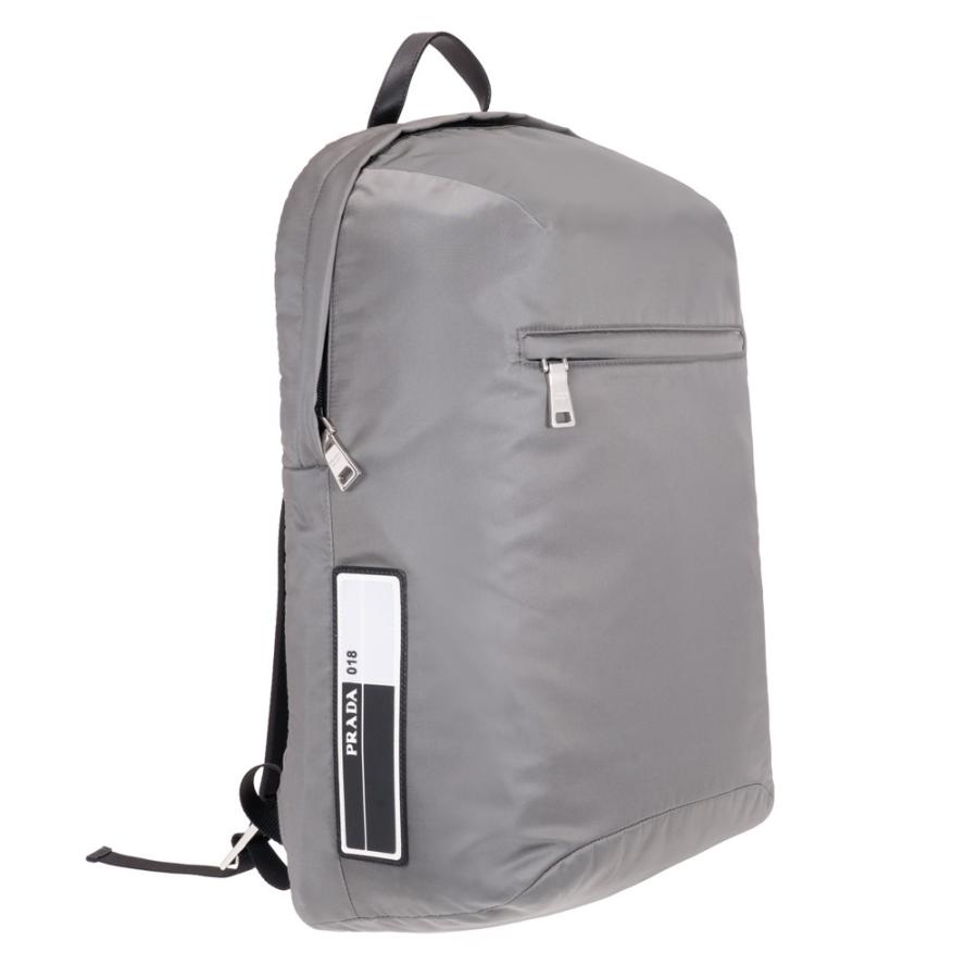プラダ バックパック リュック ナイロン/レザー グレー PRADA 2VZ021