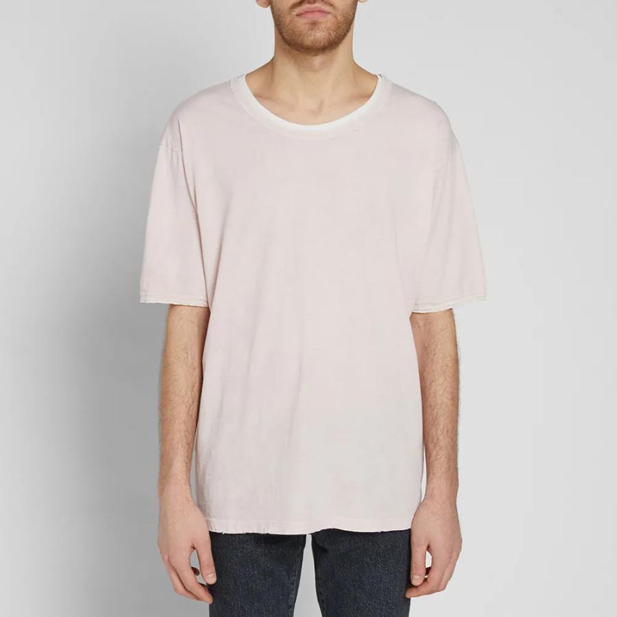 サンローラン パリ Tシャツ カットソー メンズ ピンク XS SAINT 