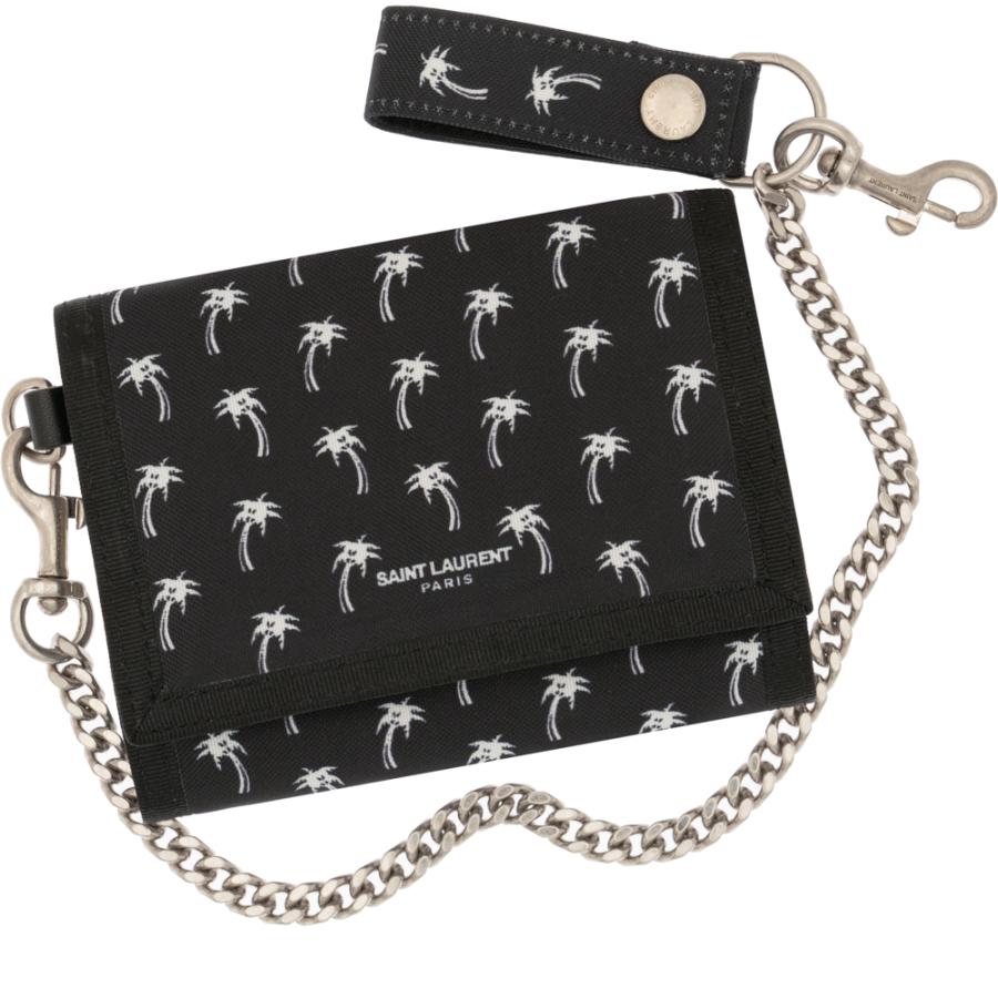 サンローラン パリ SAINT LAURENT PARIS 財布 3つ折り財布 小銭入れ付き チェーンウォレット ブラック プリント トロピカル  メンズ 584378 ナイロン ヤシの木 :slp-584378:ZOKZOK - 通販 - Yahoo!ショッピング