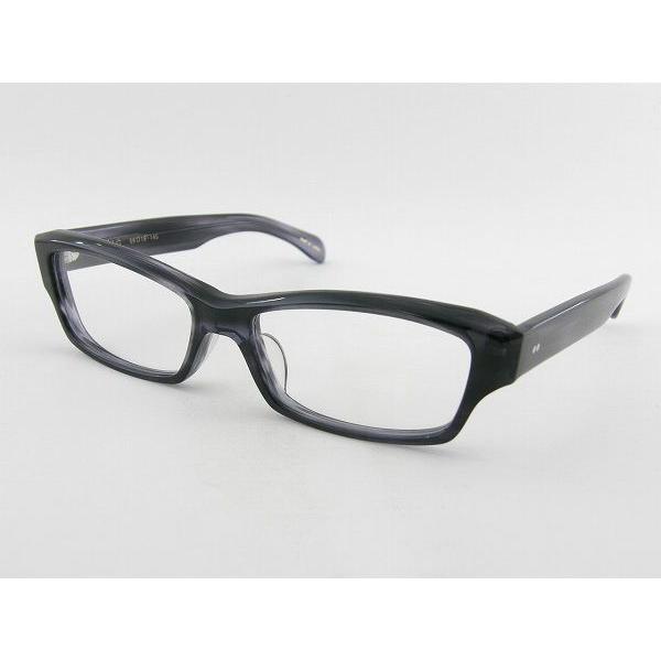 越前國甚六作 甚ノ六-5 メガネフレーム スクエア 灰色 ダテ 眼鏡 セルめがね シンプル シャープ グレー 伊達 度付き可 メンズ 男性 クール 国産 | 