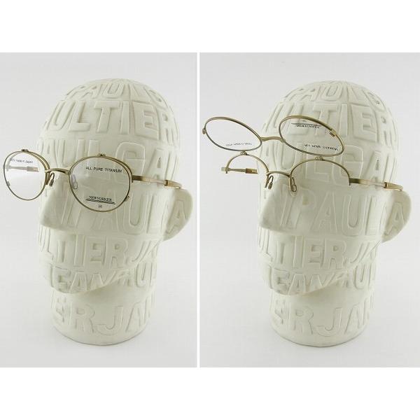 NEWYORKER 6235-GA01 メガネフレーム 跳ね上げ式 眼鏡 めがね アンティーク 日本製 ケース ニューヨーカー ボストン フリップ チタン 軽量 日本 | NEWYORKER