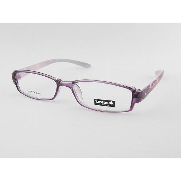 8821-7メガネ レンズセット 形状記憶 度付 軽量 めがね 眼鏡めがね度付対応クリアカジュアル黒 お得セット 度ありフレーム度付 紫 軽い スクエア ZIFL | 