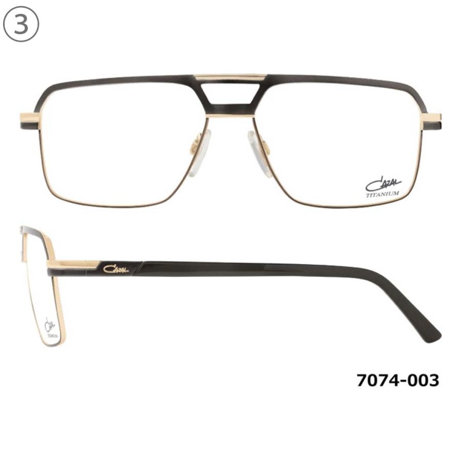 CAZAL（カザール） メガネ 7074 57サイズ チタン ゴールド ブラック