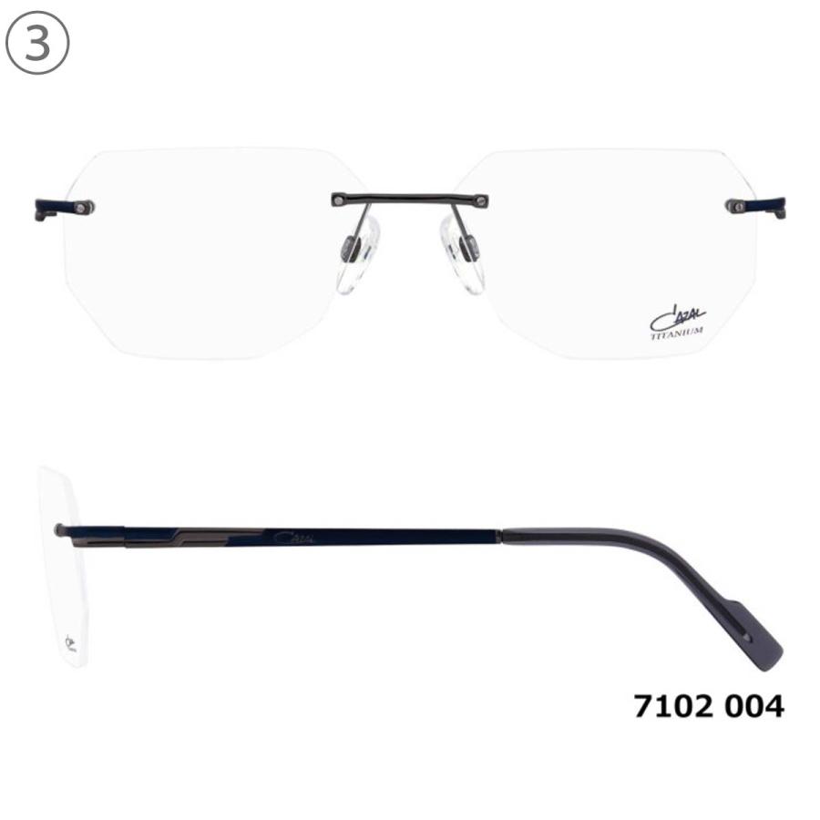 CAZAL（カザール） メガネ 7102 58サイズ チタン ゴールド ブラック