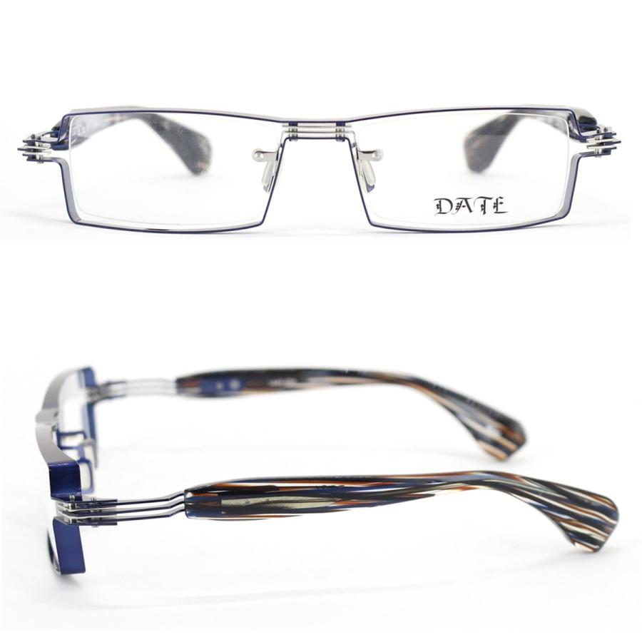メガネフレーム DATE 1447-02n デットストック 現品限り 54サイズ ワンポイント スクエア 眼鏡 こだわり 日本製 メンズ レディース 男性用 女性用 送料無料 |  | 03