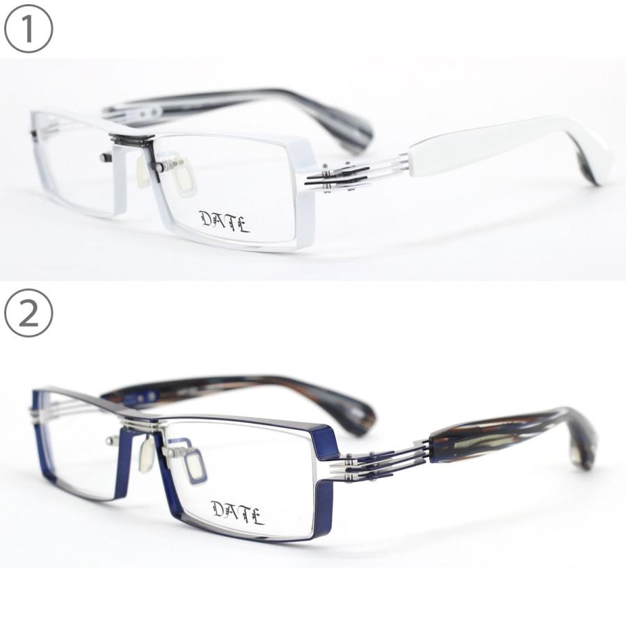 メガネフレーム DATE 1447-02n デットストック 現品限り 54サイズ ワンポイント スクエア 眼鏡 こだわり 日本製 メンズ レディース 男性用 女性用 送料無料 |  | 06