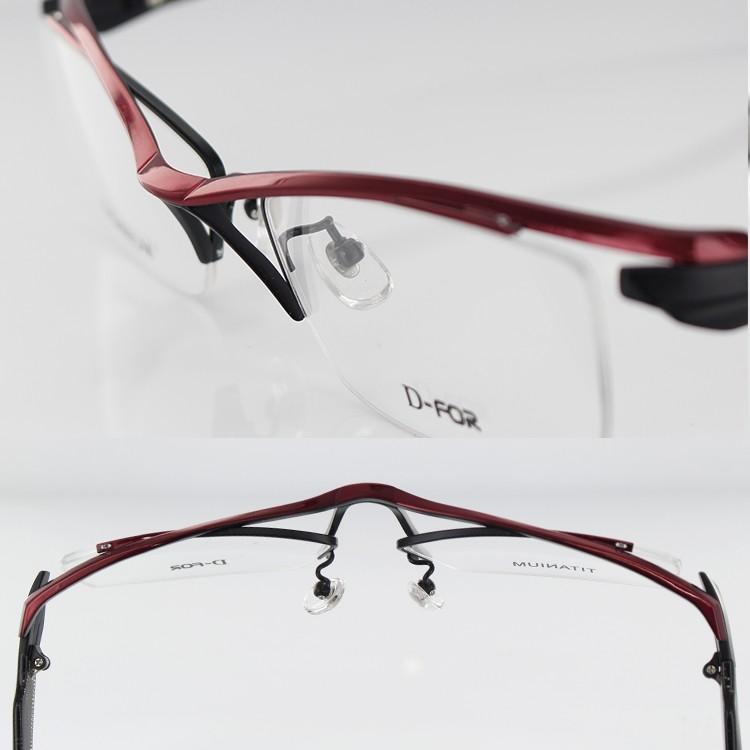 レンズセット メガネフレーム ディーフォー UV420 レンズつき チタン 眼鏡フレーム 8115 58サイズ スクエア メンズ 男性用 D-for  PCメガネ ブルーライトカット