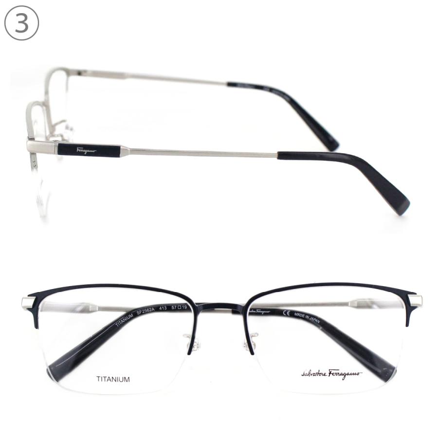 フェラガモ FERRAGAMO SF2562A 57サイズ メンズ 男性用 スクエアメガネ メガネフレーム 国内正規品 送料無料の画像