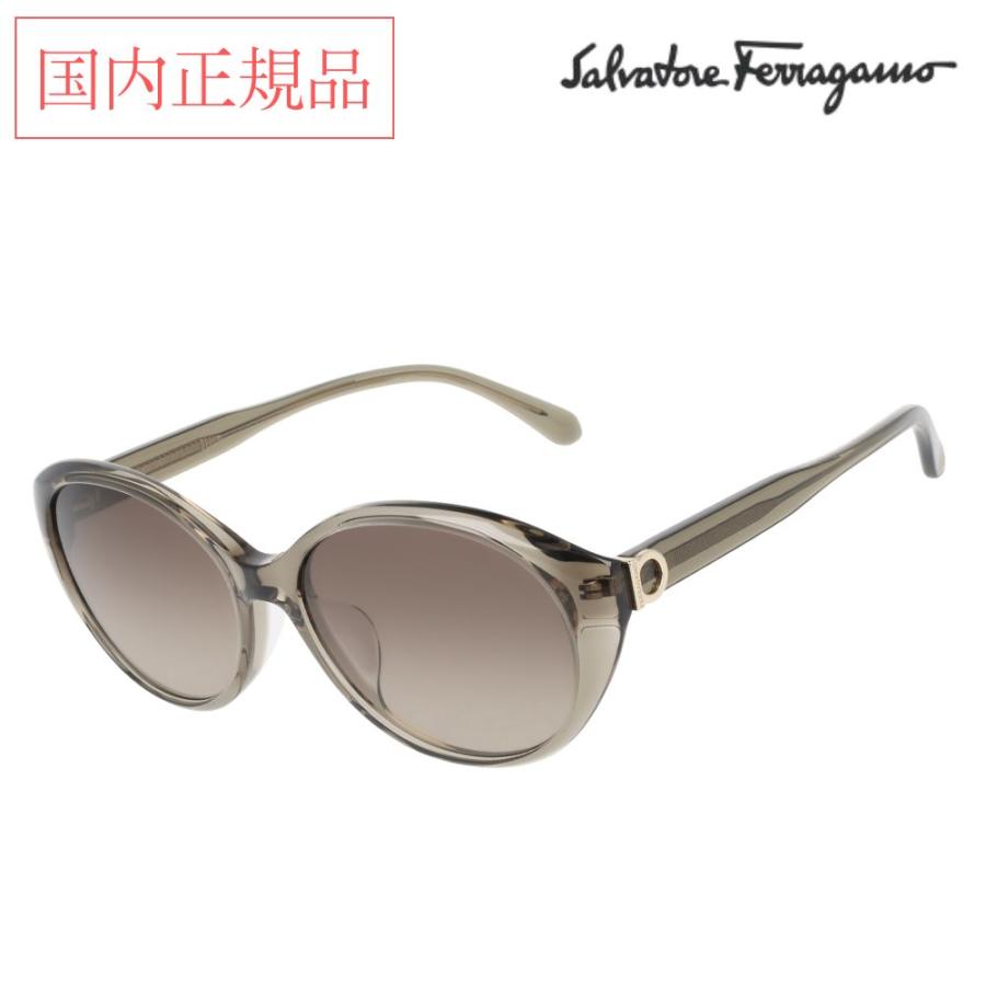 Salvatore Ferragamo グレー ラウンドサングラス ケース付き FERRAGAMO（フェラガモ） Salvatore Ferragamo サルバトーレフェラガモ