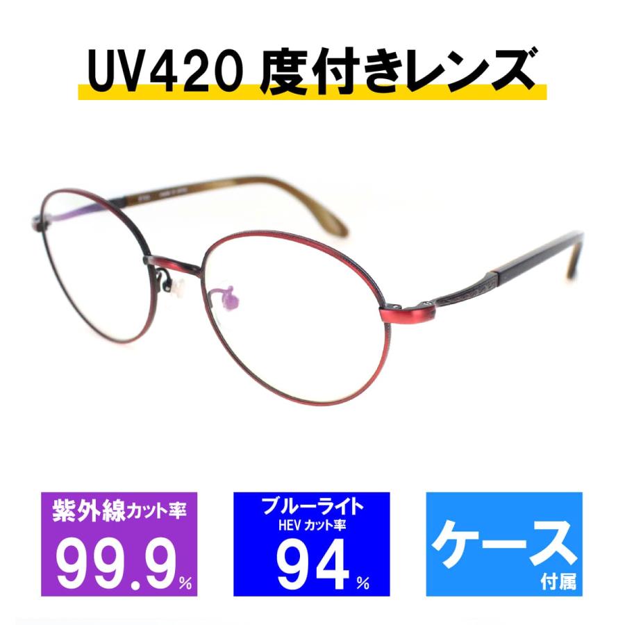 レンズセット】メガネフレーム UV420 レンズつき 2322 C4 50サイズ
