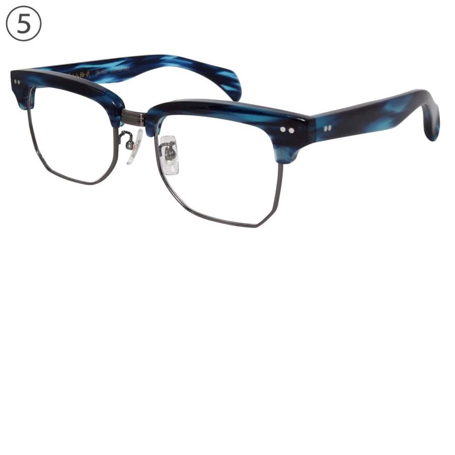 レトロ　ヴィンテージ　メガネフレーム　イチヤマ　文豪 メガネフレーム 越前國 甚六作 JN-082 53サイズ ハーフリム ブロウ